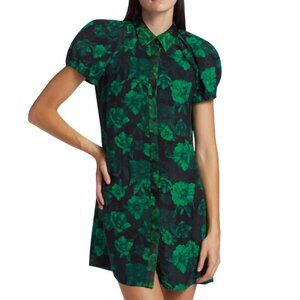 Alice + Olivia Jem Dress in Emerald Green and Black Size L